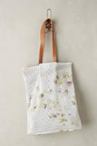Anthropologie Perforated Floral Tote