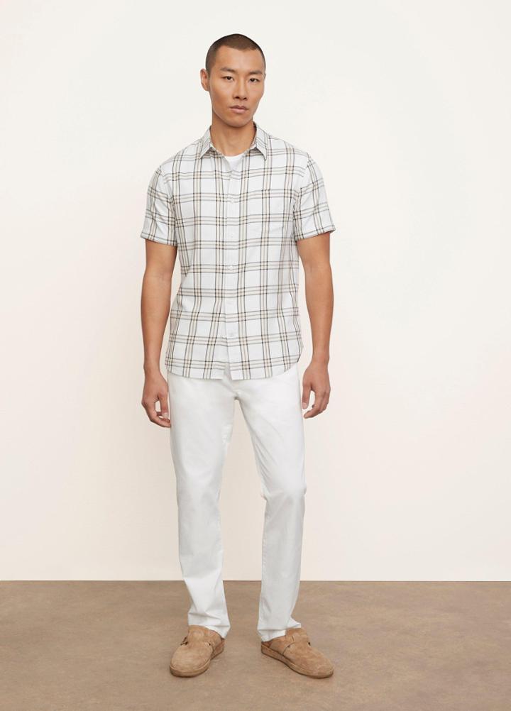 Vince Caspian Plaid Short Sleeve Shirt