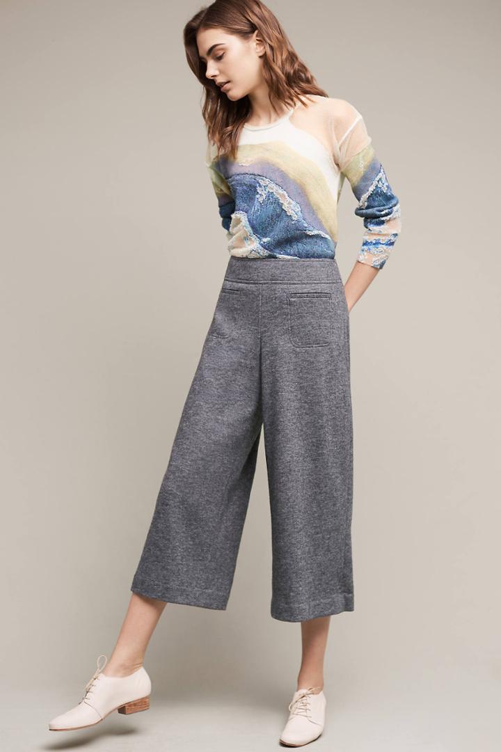 Elevenses Cropped Boucle Wide-legs