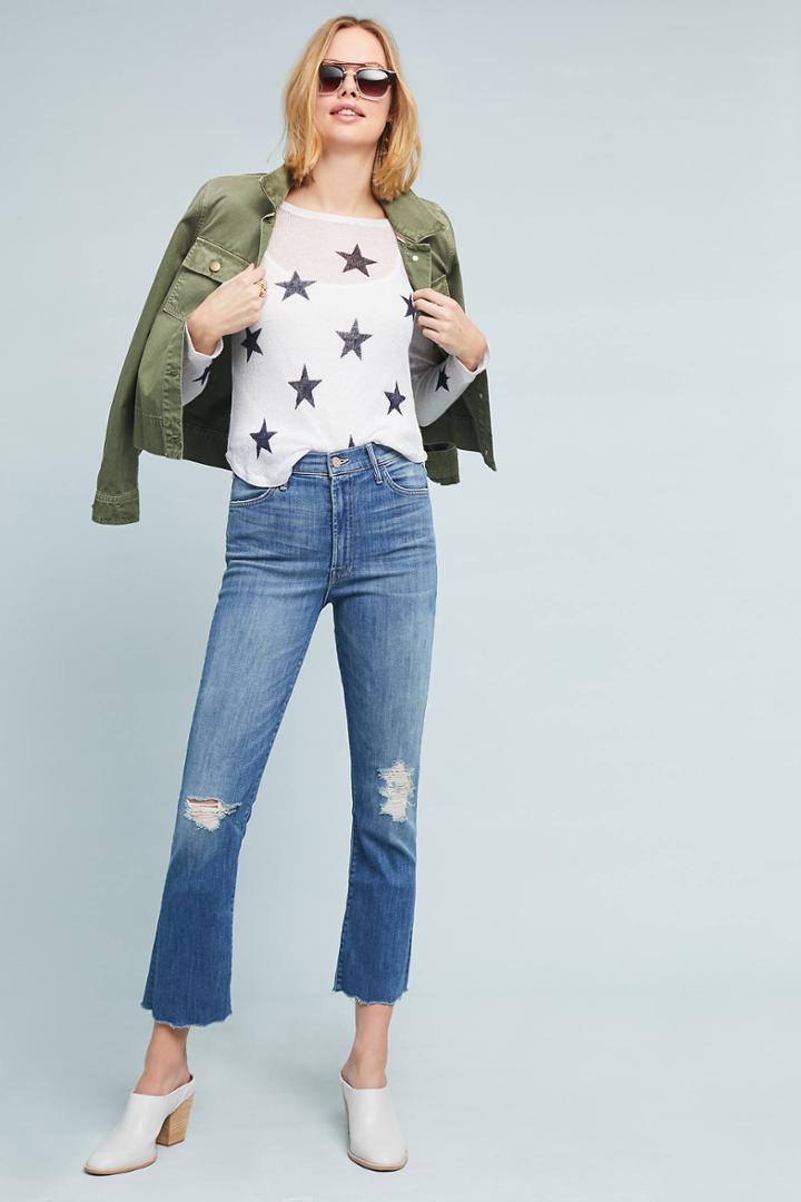 Mother Mother The Hustler High-rise Frayed Ankle Jeans