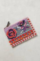 Anthropologie Beaded Flower Pouch