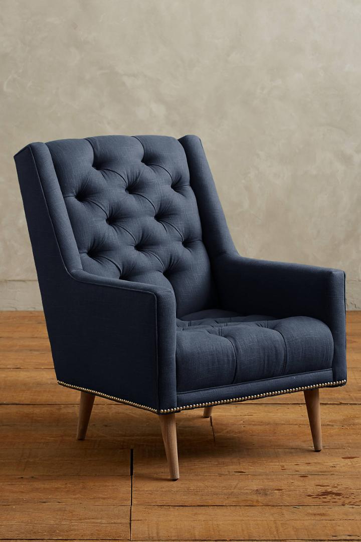 Anthropologie Linen Booker Armchair