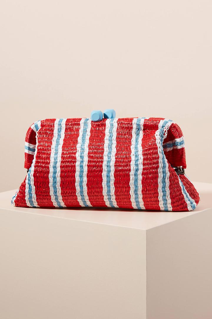 Maria La Rosa Dado Striped Clutch