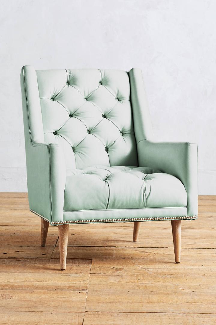 Anthropologie Premium Leather Booker Armchair