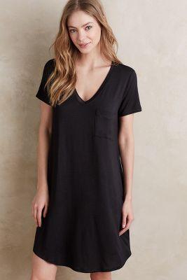 Bordeaux V-neck Tee Dress