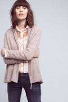 Hwr Cashmere Zip-front Cardigan