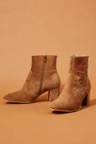 Anthropologie Floral Embroidered Booties