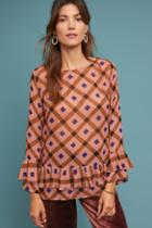 Anthropologie Diamond-printed Swing Top
