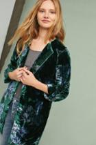 Eva Franco Floral Velvet Car Coat