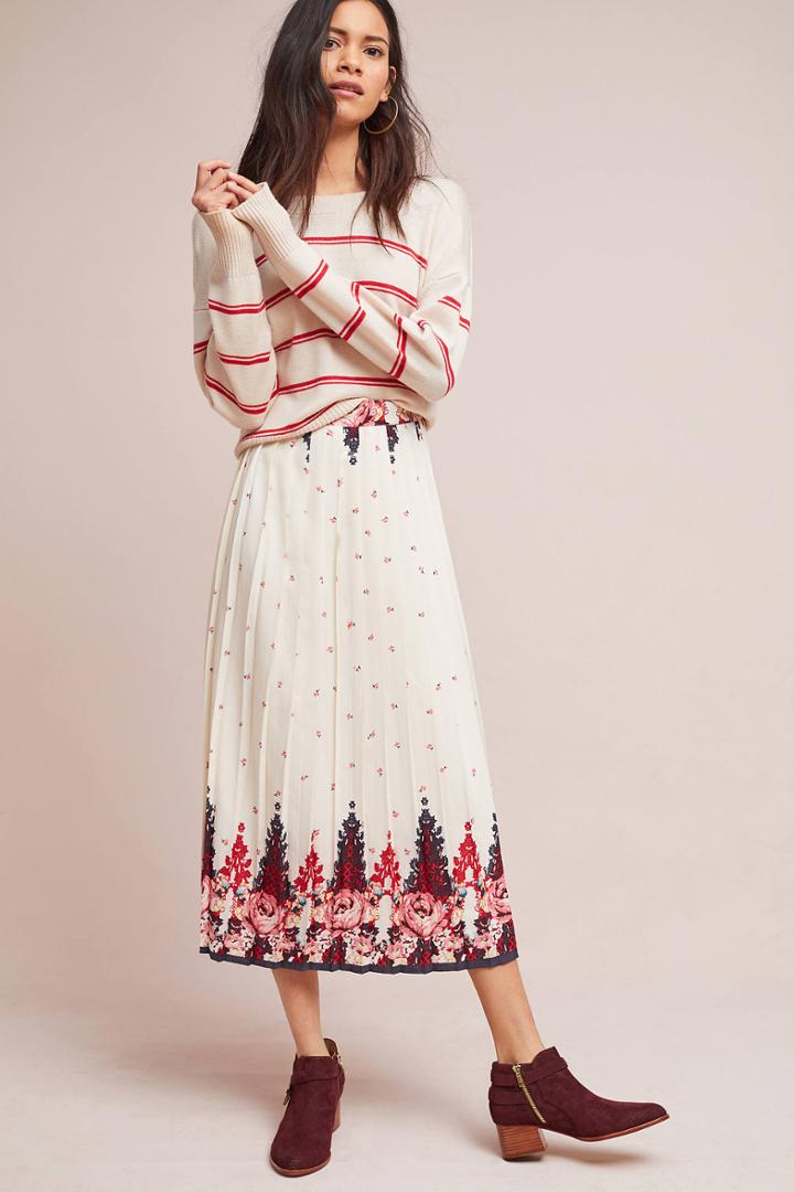 Ranna Gill Esme Pleated Midi Skirt