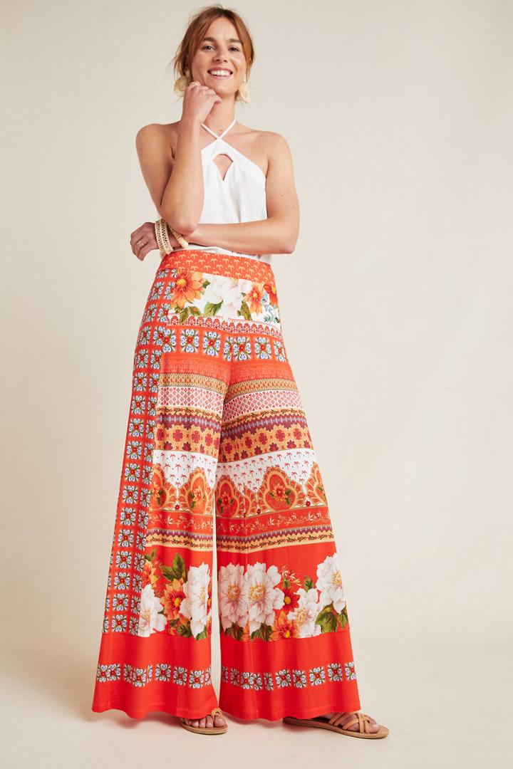 Farm Rio Knit Wide-leg Pants