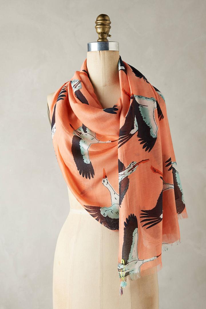 Anthropologie Graceful Swans Scarf