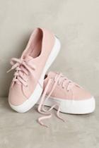Superga Pink Canvas Platform Sneakers