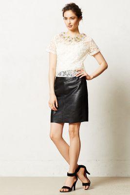 Anthropologie Leather Pencil Skirt