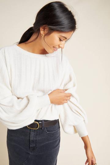 White + Warren Ribbed Cashmere Pullover