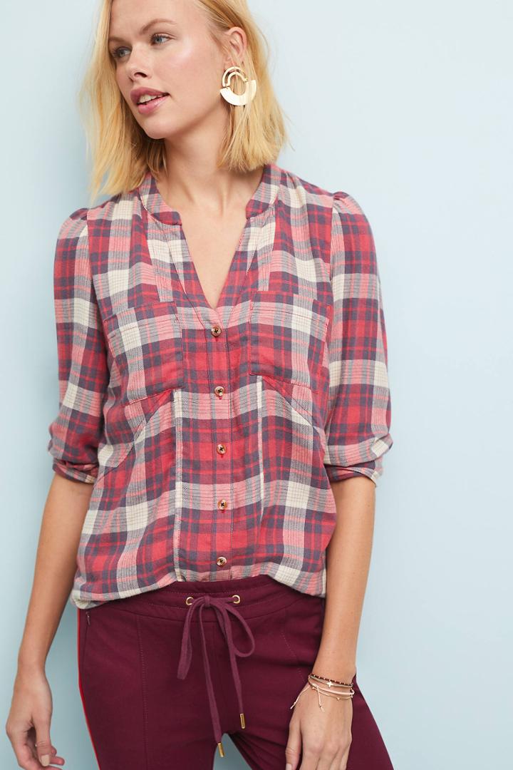 Anthropologie Medford Plaid Tunic