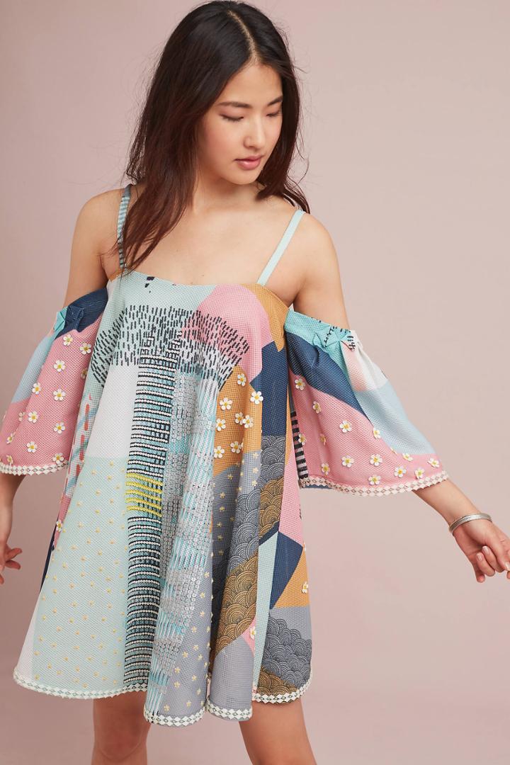 Pankaj & Nidhi Gia Off-the-shoulder Swing Dress