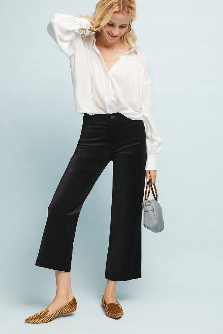 Paige Nellie High-rise Velvet Culotte Jeans