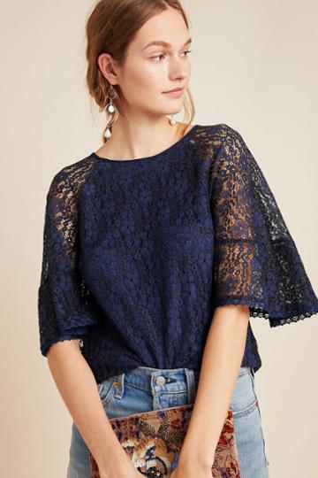 Blue Tassel Romy Lace Top