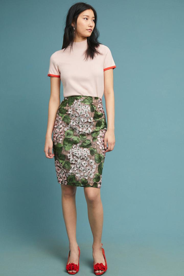 Bronx And Banco Cherry Blossom Pencil Skirt