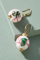 Anthropologie Painted Cherry Blossom Drop Earrings