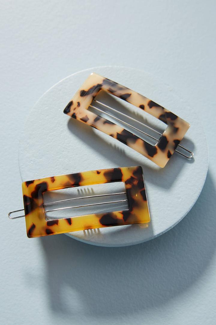 Anthropologie Square Hair Clip Set