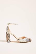 Lenora White Snake Heels