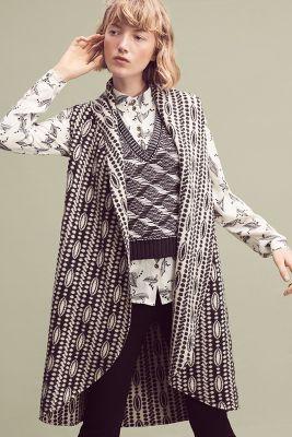 Moth Draped Jacquard Duster