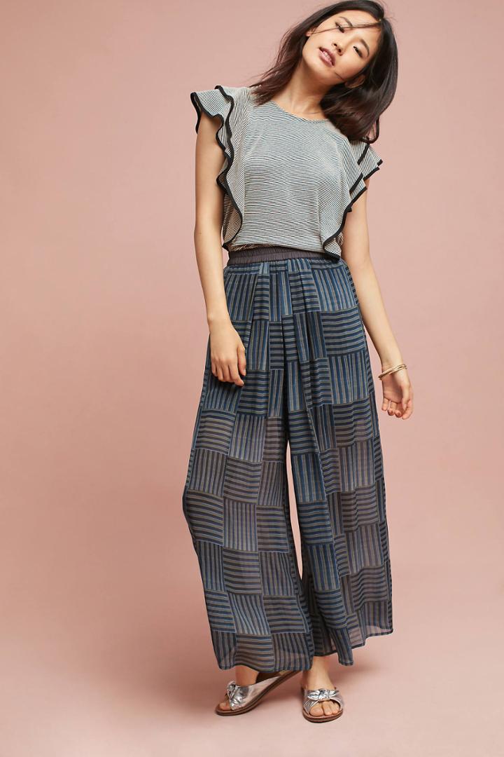 Conditions Apply Square Striped Wide-legs