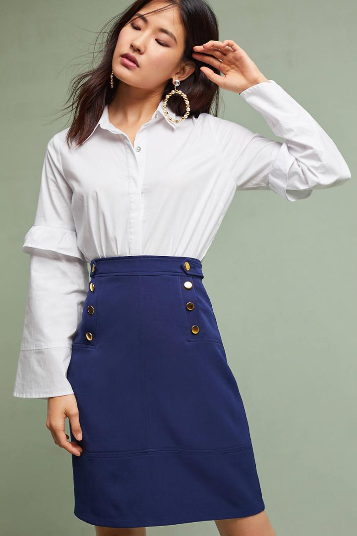 Della Bee Buttoned Pencil Skirt