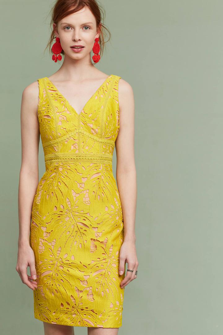 Maeve Gardenia Lace Column Dress