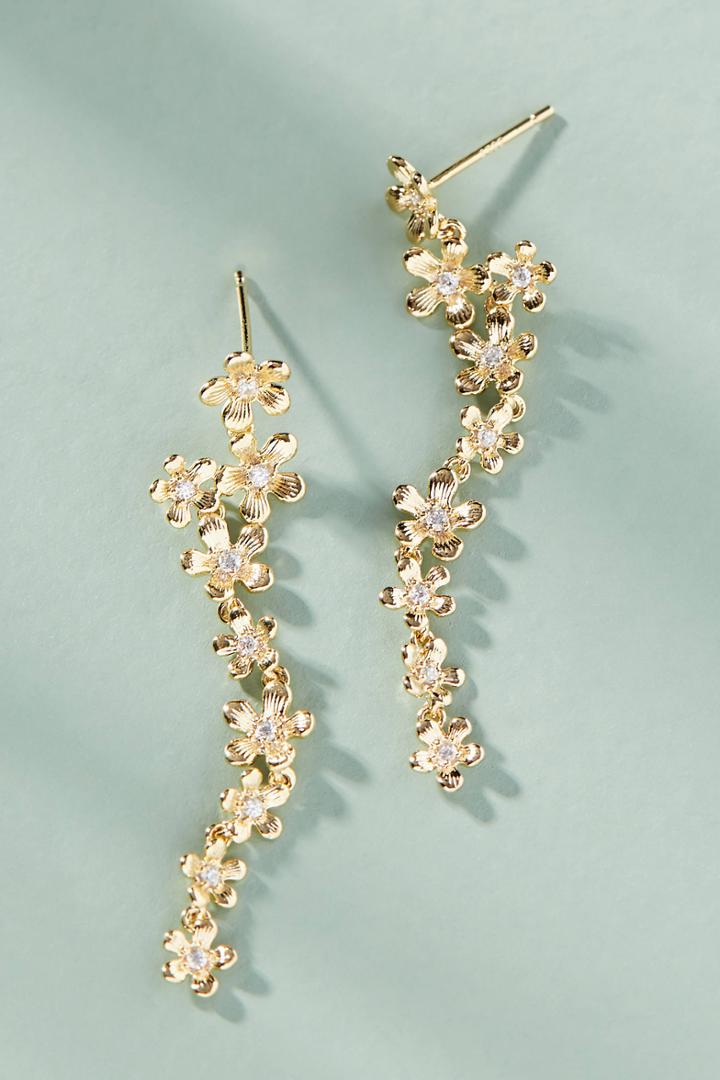 Anthropologie Climbing Flowers Drop Earrings