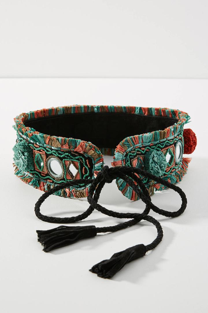 Anthropologie Mosi Raffia Wrap Belt