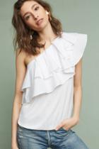 Sunday In Brooklyn Ruffled One-shoulder Poplin Top