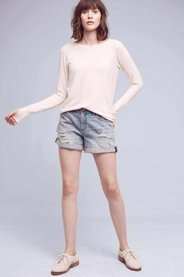 Pilcro Hyphen Denim Roll-up Shorts