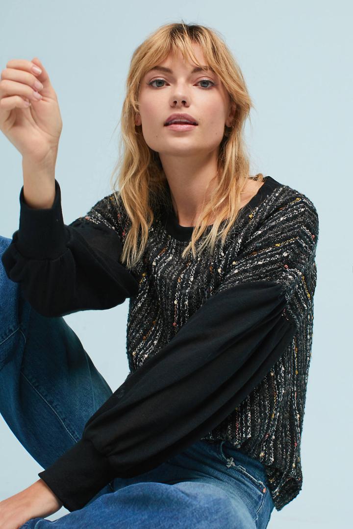 Deletta Landry Textured Sweatshirt