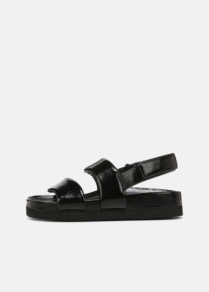 Vince Gemini Crinkled Patent Leather Sandal