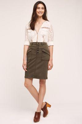Pilcro Chino Pencil Skirt