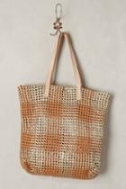 Anthropologie Woven Plaid Tote