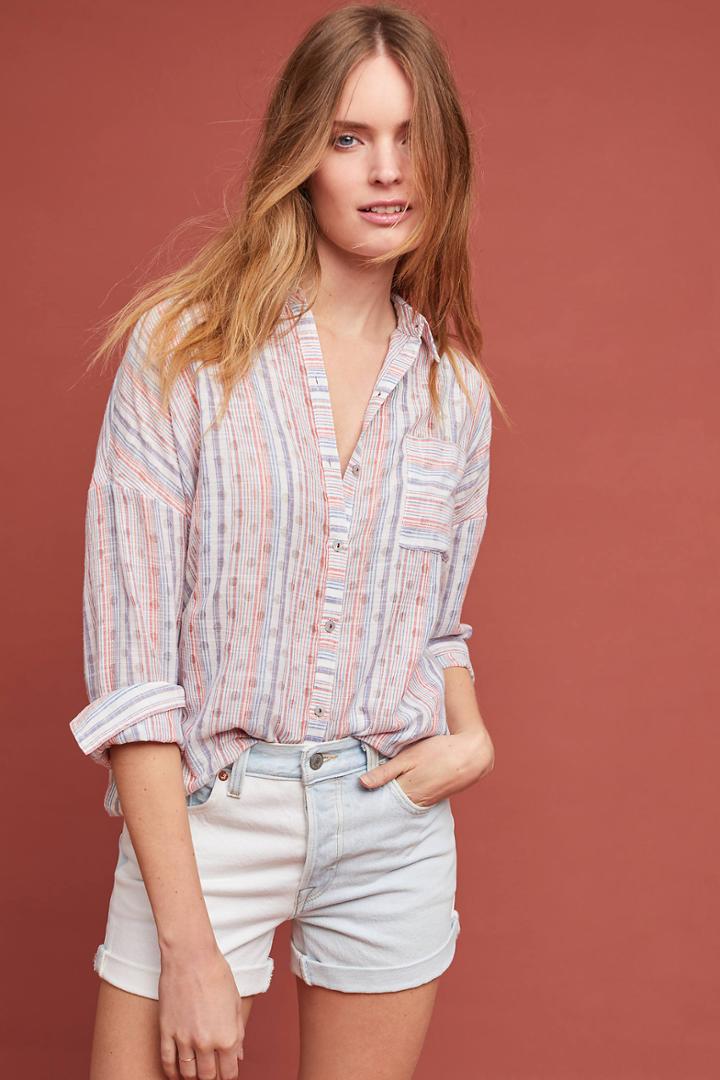 Anthropologie Breckenridge Striped Buttondown