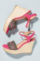 Anthropologie Frannie Wooden Wedge Sandals
