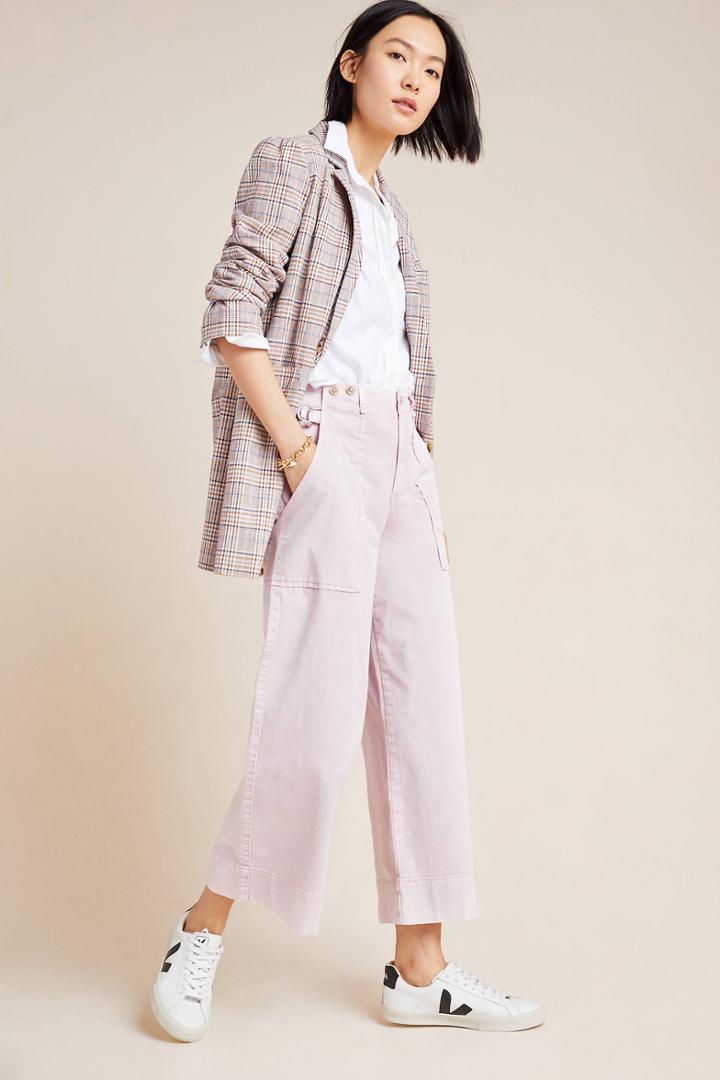 Anthropologie Carey Cropped Wide-leg Utility Pants