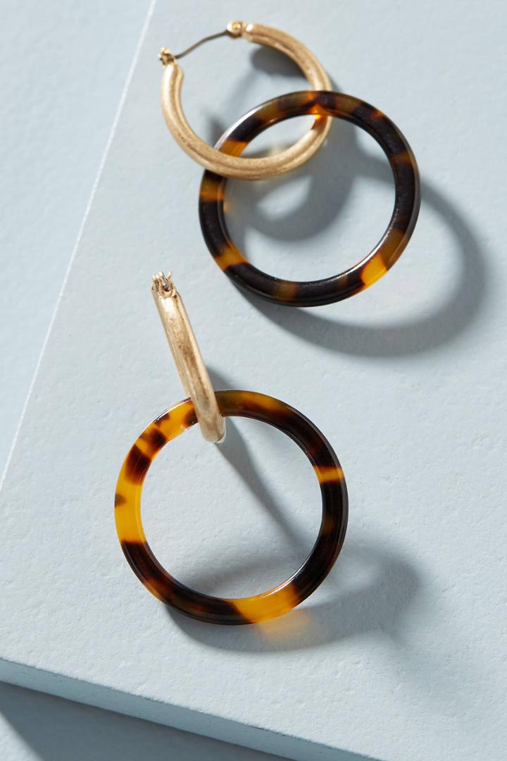 Anthropologie Reese Hoop Drop Earrings