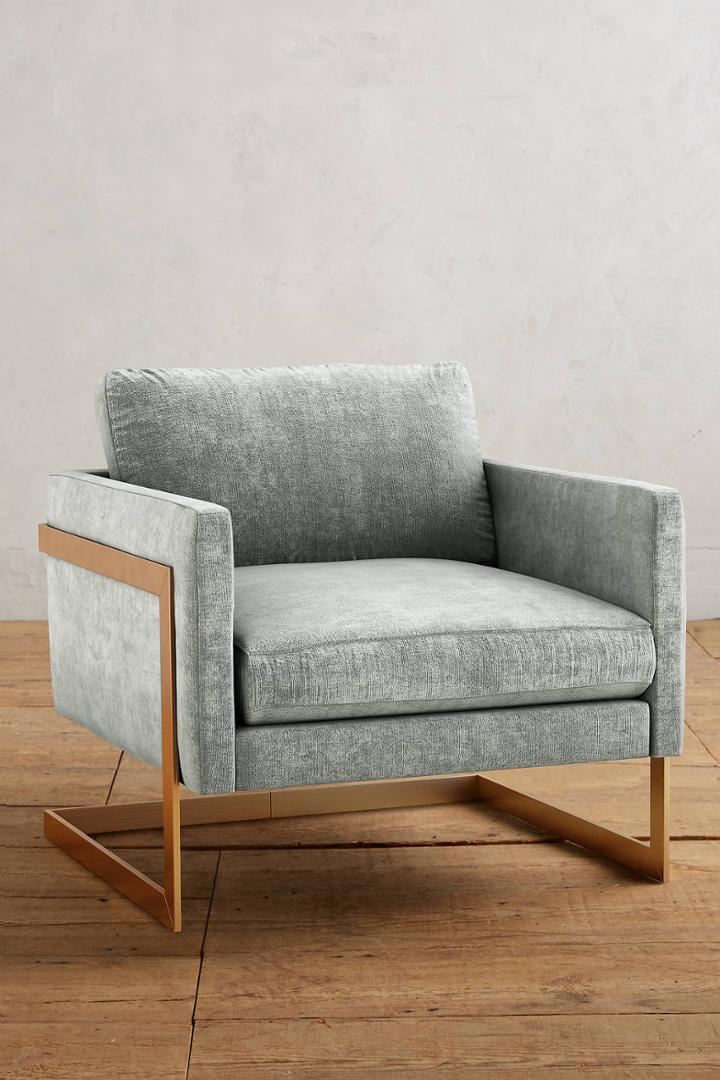 Anthropologie Slub Velvet Meredith Chair