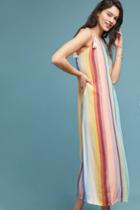 Farm Rio Rainbow-striped Dress