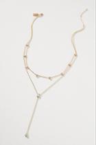 Elizabeth Stone Lariat Layered Necklace