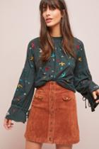 Ranna Gill Egret-embroidered Buttondown
