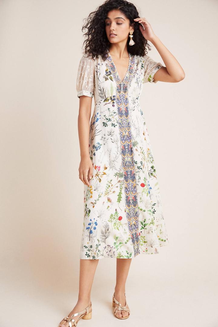 Geisha Designs Donna Floral Midi Dress