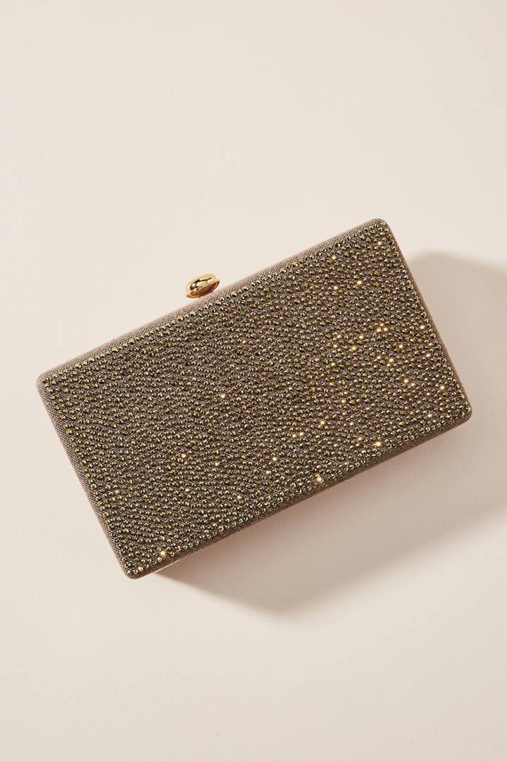 Anthropologie Corinne Embellished Box Clutch