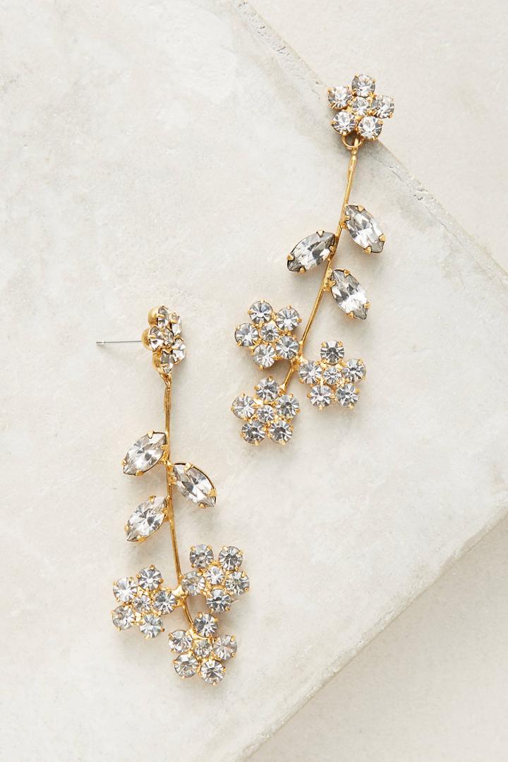Jennifer Behr Antiqued Crystal Drop Earrings